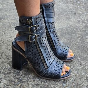 Freebird Teresa Leather Sandal with Cut Out Moon & Stars